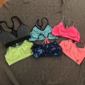 Lot of 6 Sports Bras - Sizes XS/S
